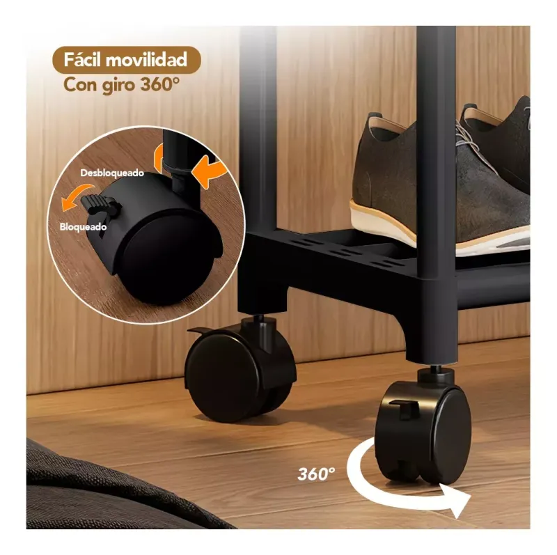 Comprar Organizador De Zapatos Con Perchero Dobl en Electroshopy - Ángulo 2